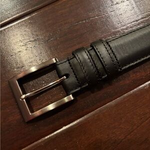 Allen Edmonds Belt Mens 34 Black Genuine Leather Made